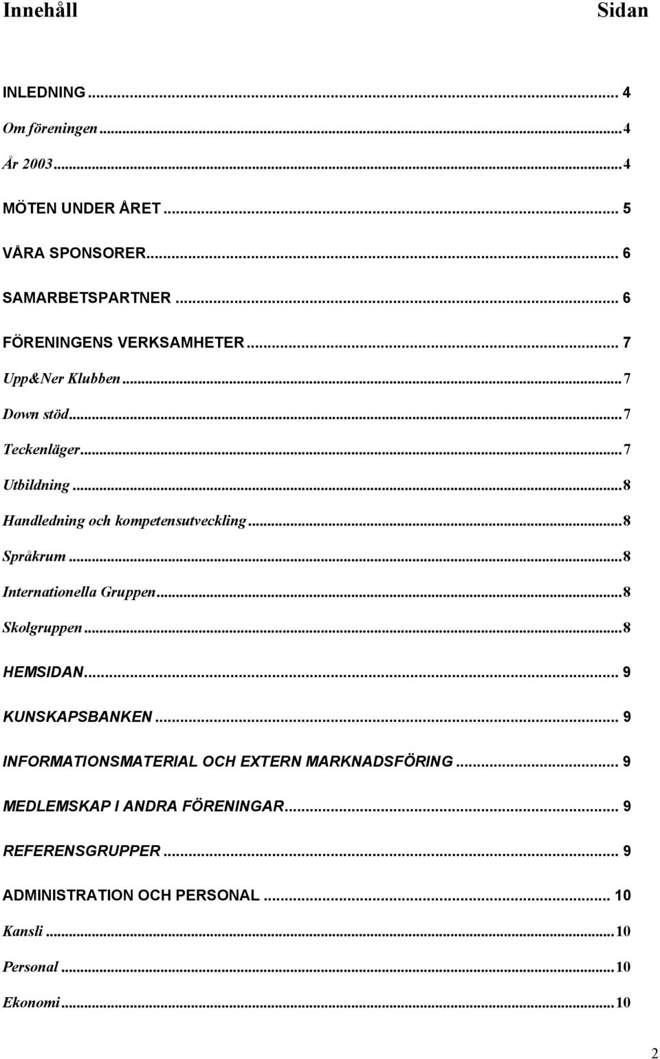 ..8 Handledning och kompetensutveckling...8 Språkrum...8 Internationella Gruppen...8 Skolgruppen...8 HEMSIDAN... 9 KUNSKAPSBANKEN.