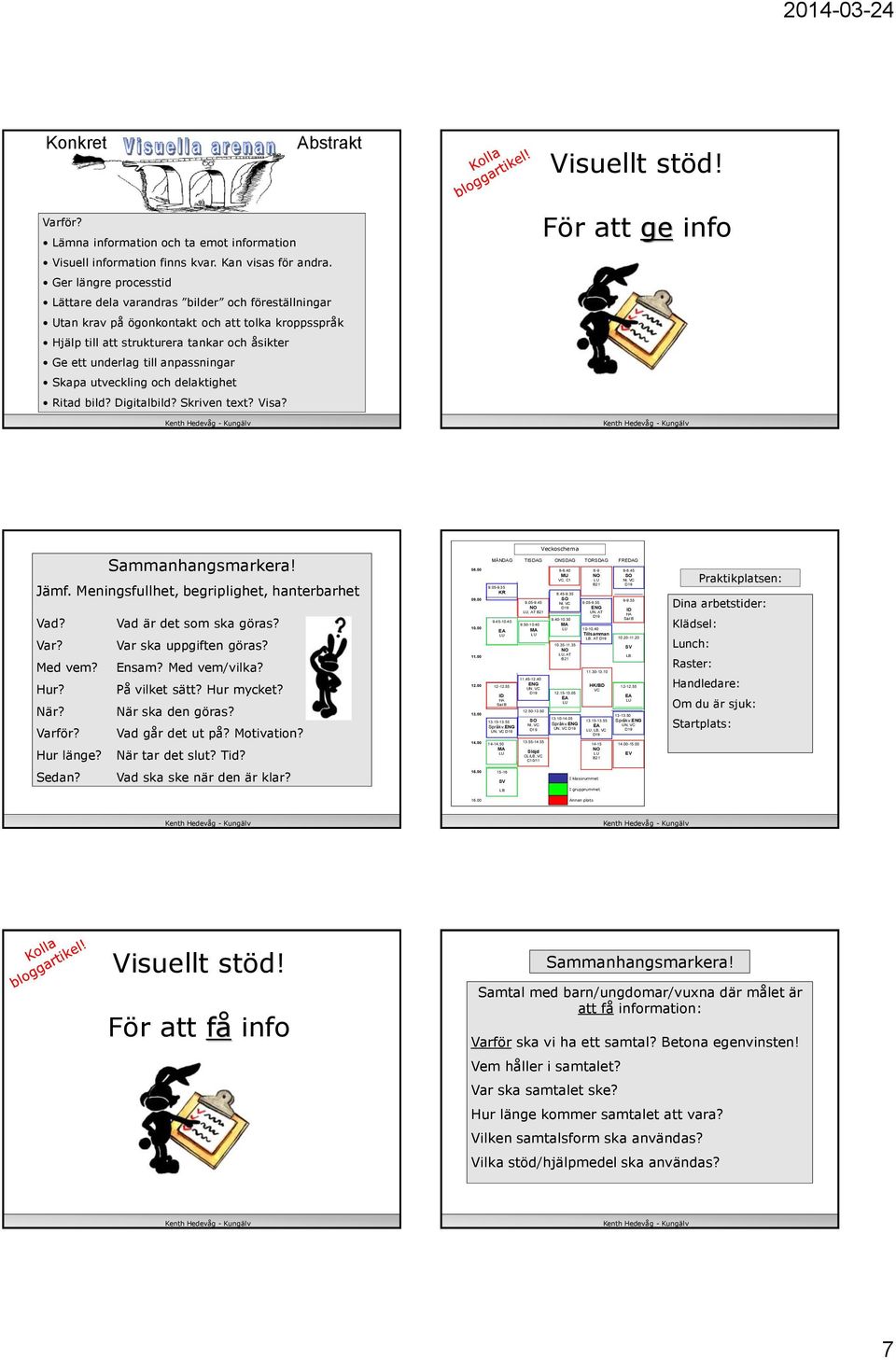 anpassningar Skapa utveckling och delaktighet Ritad bild? Digitalbild? Skriven text? Visa? För att ge info Sammanhangsmarkera! Jämf. Meningsfullhet, begriplighet, hanterbarhet Vad?