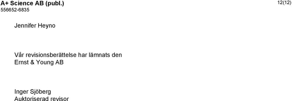 revisionsberättelse har lämnats