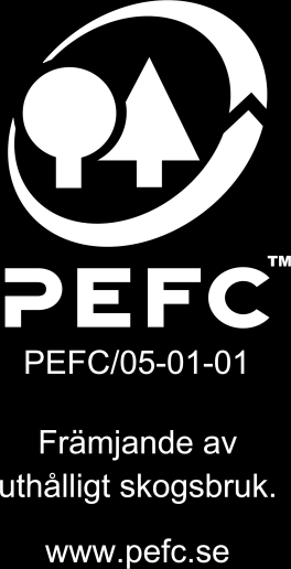 PEFC arbetar för ett hållbart skogsbruk med hänsyn tagen till miljö, produktion och sociala krav. PEFC-logotypen finns på produkter som kommer från ett skogsbruk som uppfyller dessa krav.