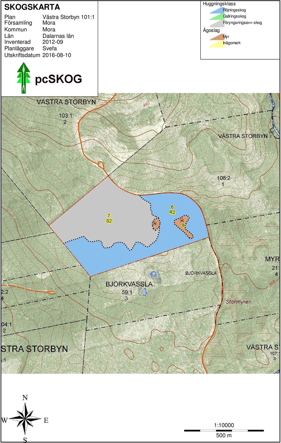 Utskriftsdatum 2016-08-10 Huggningsklass Röjningsskog