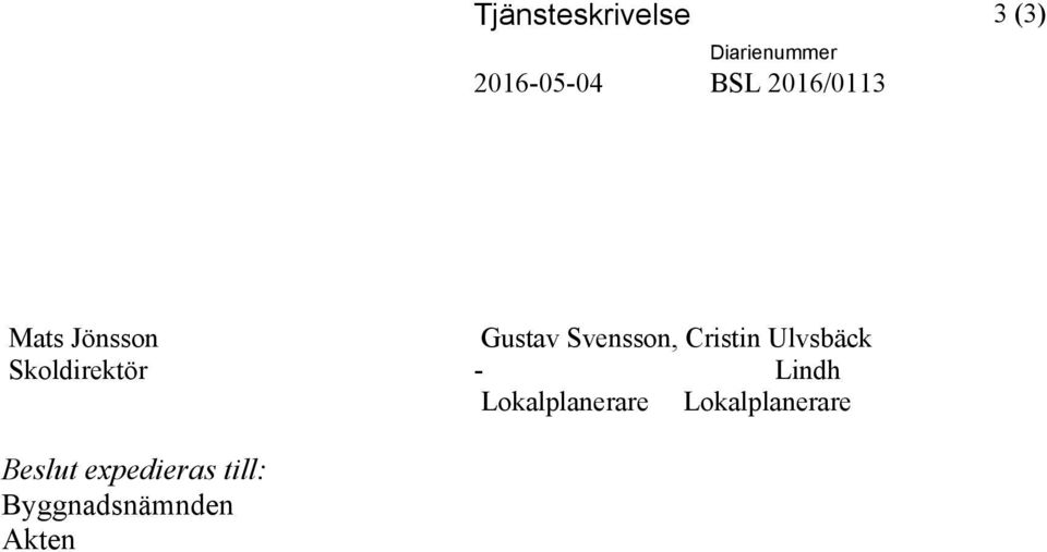 Cristin Ulvsbäck - Lindh Lokalplanerare