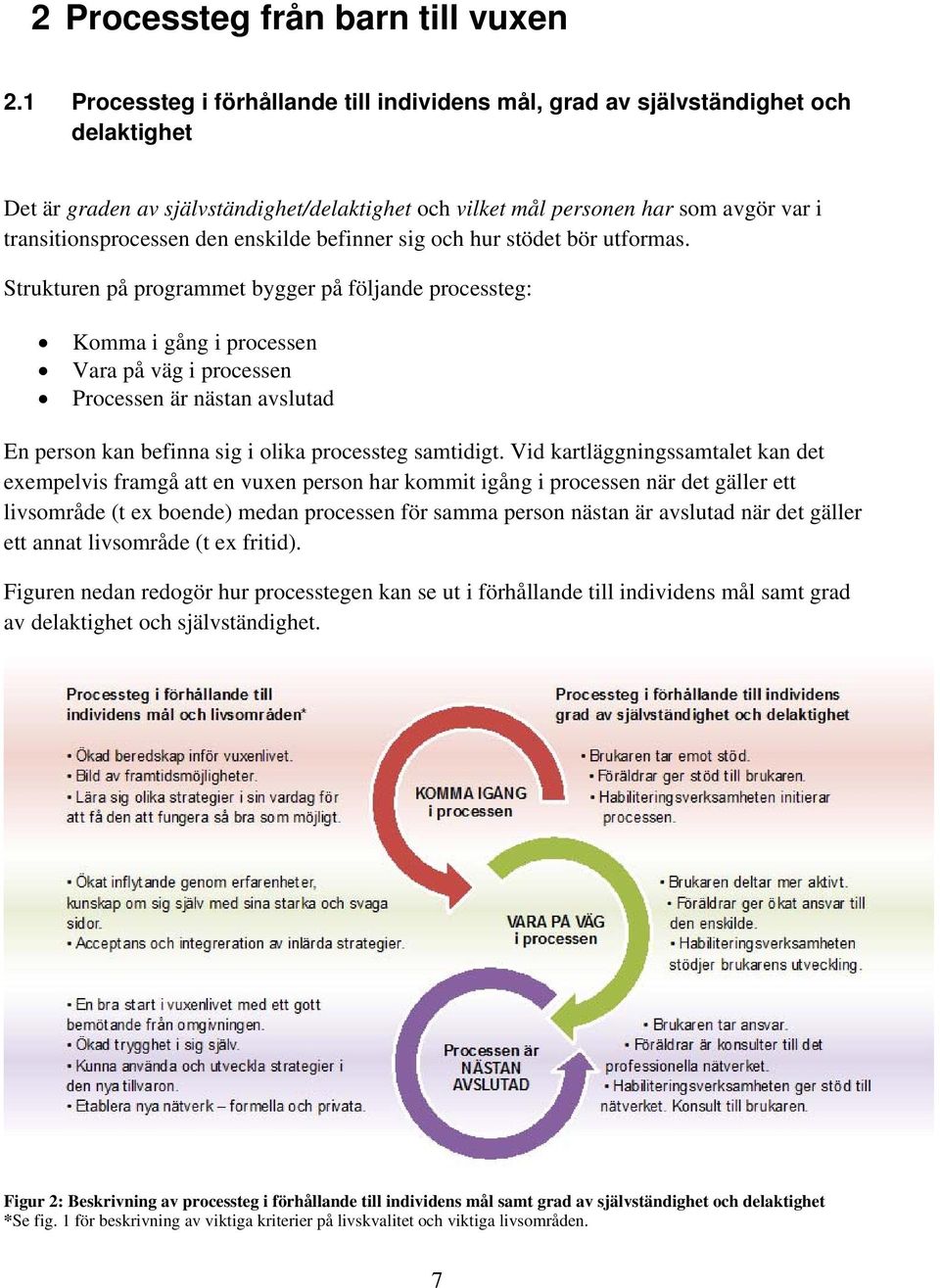 den enskilde befinner sig och hur stödet bör utformas.