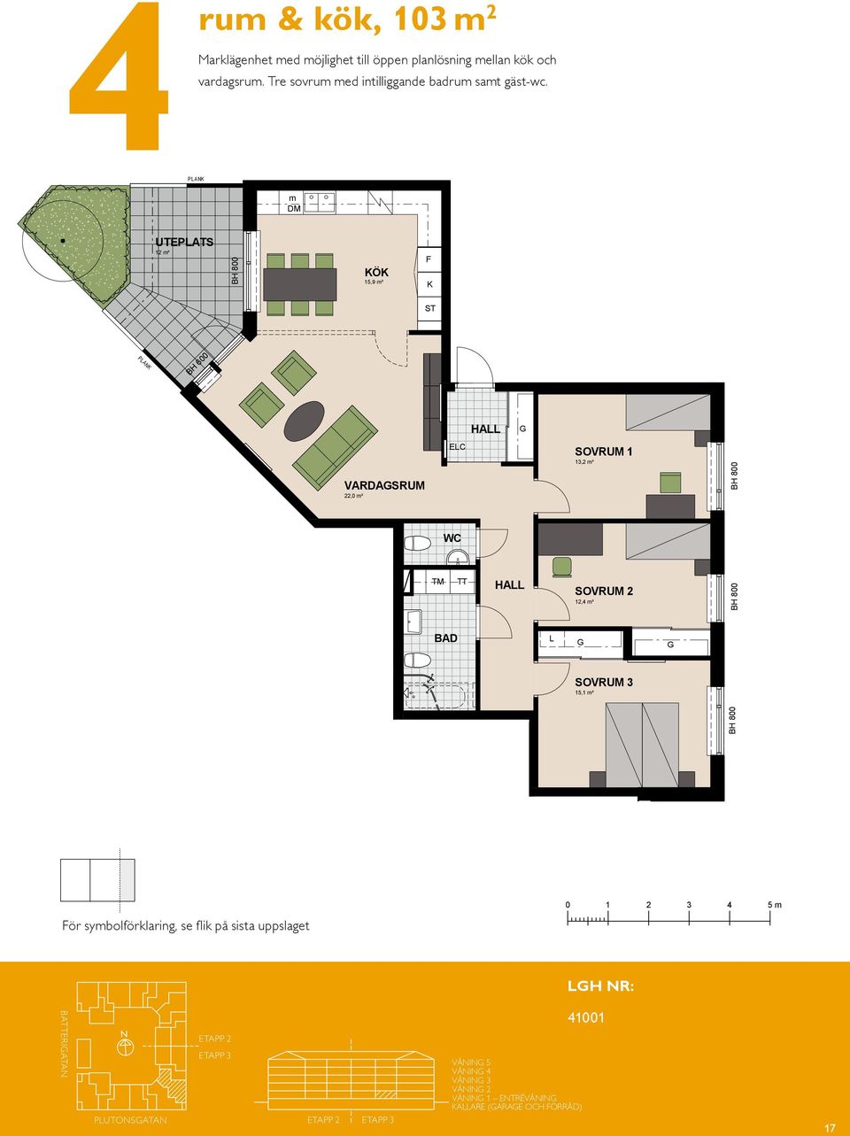 PA m DM UTEPATS 12 m² 15,9 m² F ST PA BH 600 VARDASRUM 22,0 m² EC 13,2 m² WC TM TT SOVRUM 2 12,4 m² SOVRUM 3