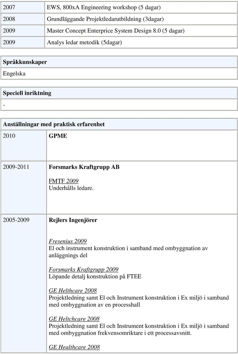Kraftgrupp AB FMTF 2009 Underhålls ledare.