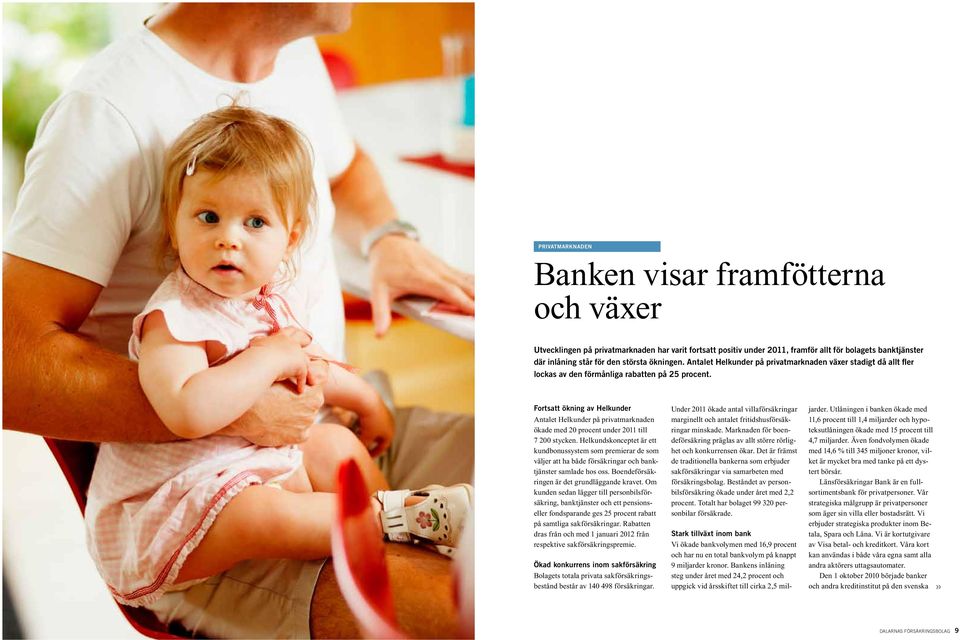 Fortsatt ökning av Helkunder Antalet Helkunder på privatmarknaden ökade med 20 procent under 2011 till 7 200 stycken.