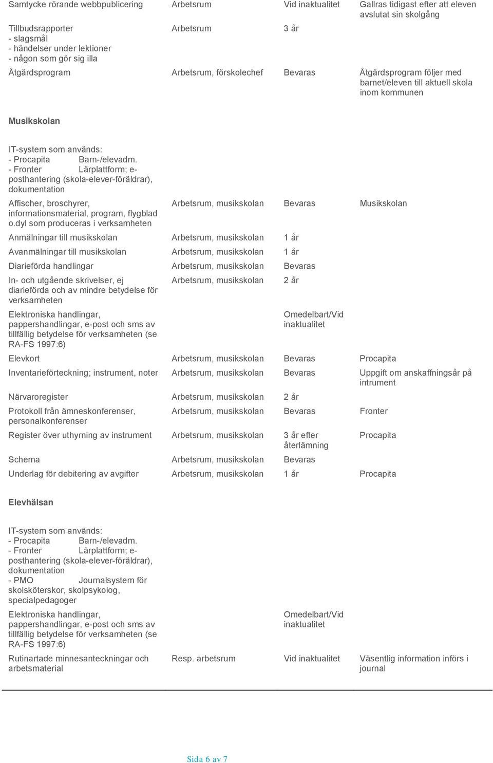 Affischer, broschyrer,, musikskolan Musikskolan informationsmaterial, program, flygblad o.