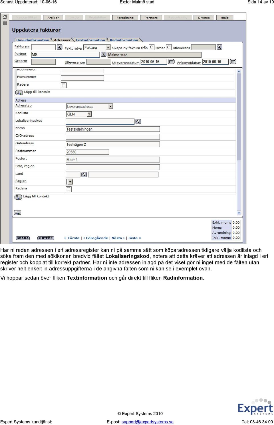 register och kopplat till korrekt partner.