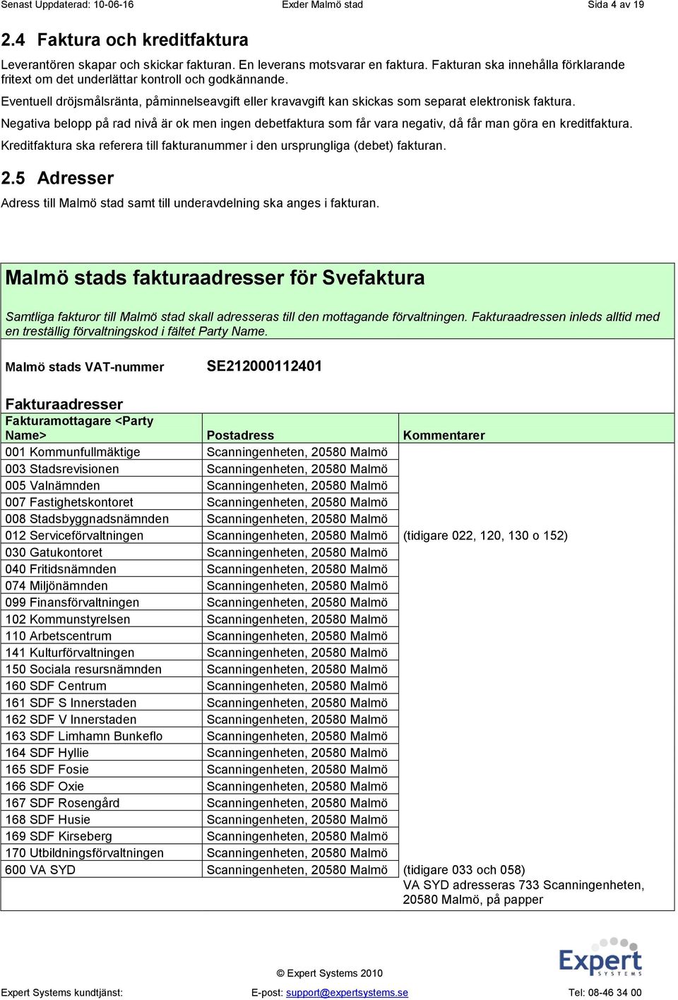 Negativa belopp på rad nivå är ok men ingen debetfaktura som får vara negativ, då får man göra en kreditfaktura. Kreditfaktura ska referera till fakturanummer i den ursprungliga (debet) fakturan. 2.