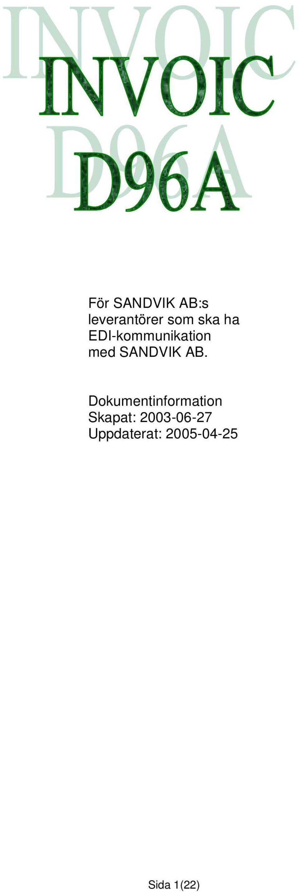 AB. Dokumentinformation Skapat: