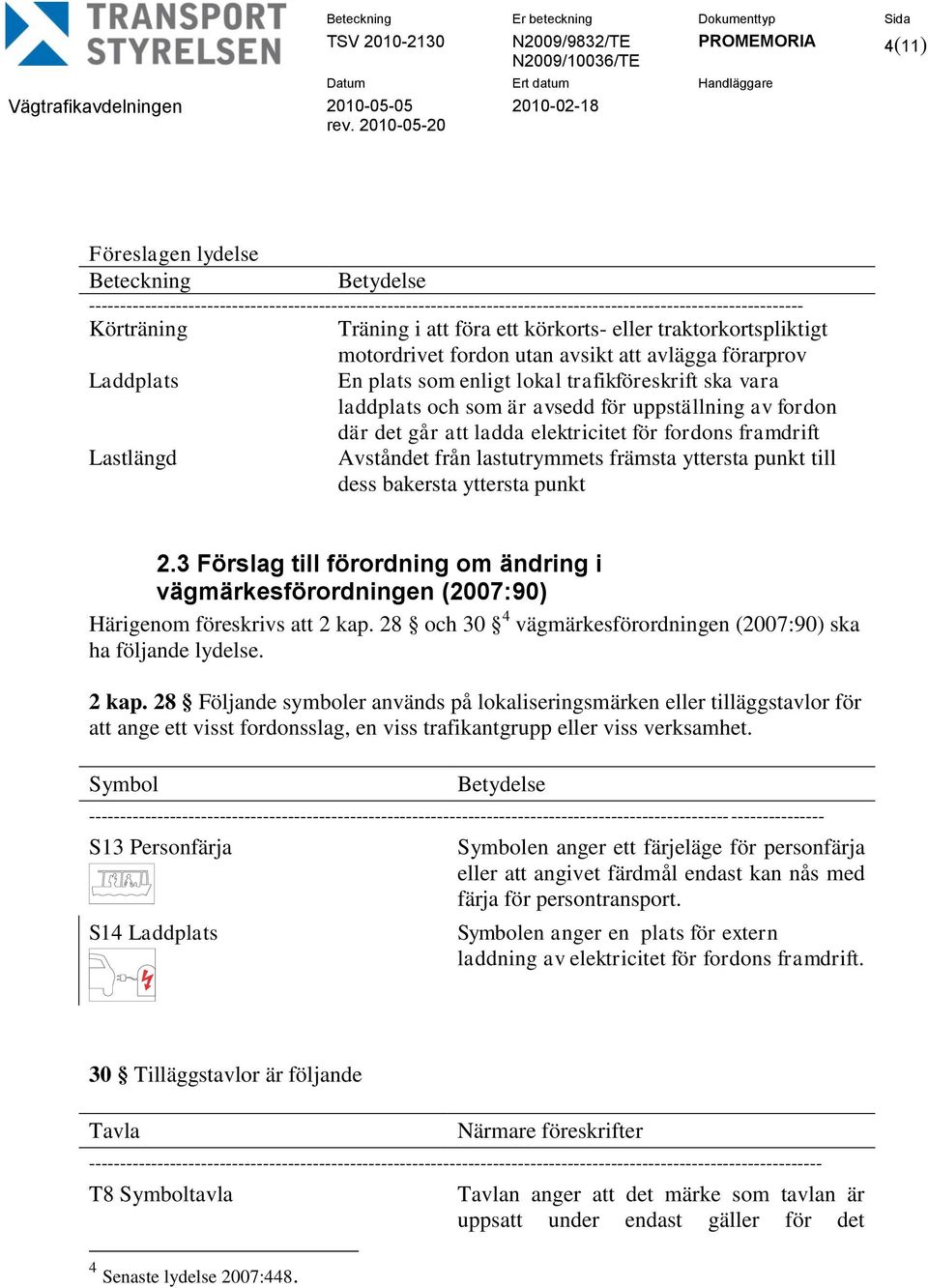 avsedd för uppställning av fordon där det går att ladda elektricitet för fordons framdrift Avståndet från lastutrymmets främsta yttersta punkt till dess bakersta yttersta punkt 2.