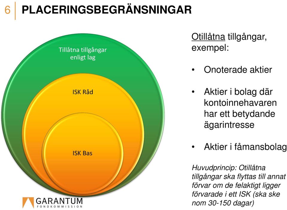 betydande ägarintresse Aktier i fåmansbolag Huvudprincip: Otillåtna tillgångar ska