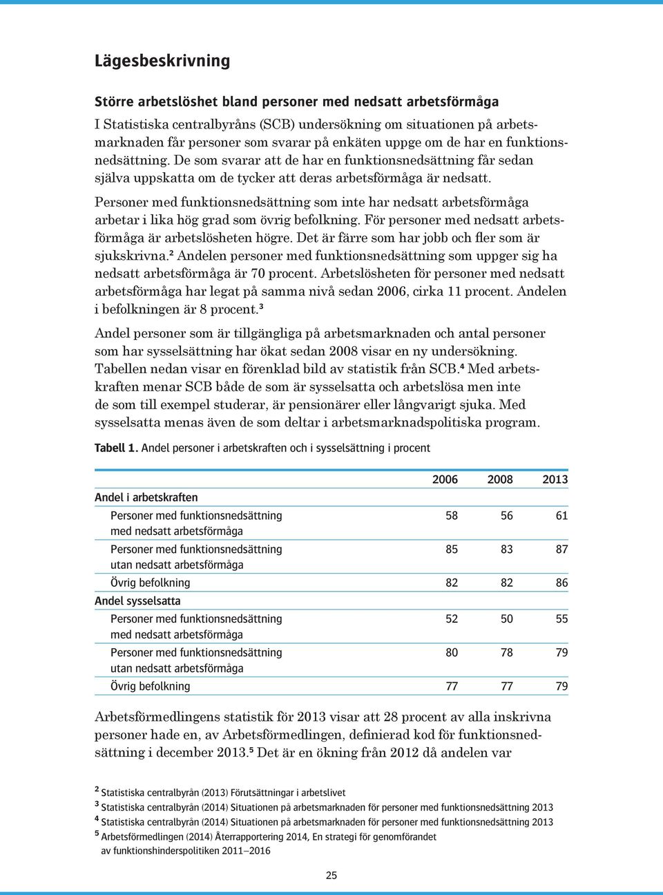 Personer med funktionsnedsättning som inte har nedsatt arbetsförmåga arbetar i lika hög grad som övrig befolkning. För personer med nedsatt arbetsförmåga är arbetslösheten högre.