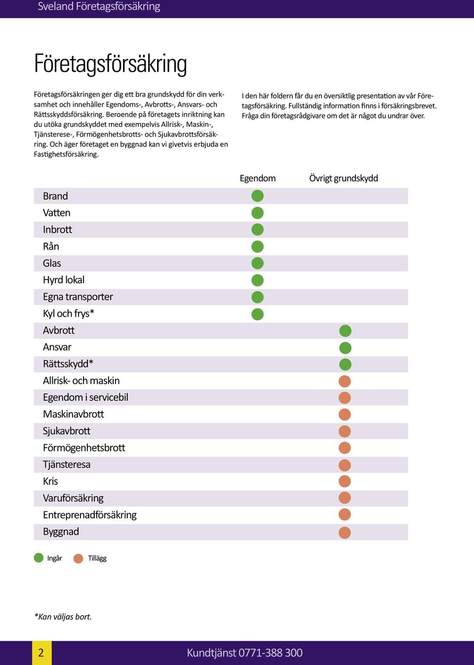 Och äger företaget en byggnad kan vi givetvis erbjuda en Fastighetsförsäkring. I den här foldern får du en översiktlig presentation av vår Företagsförsäkring.