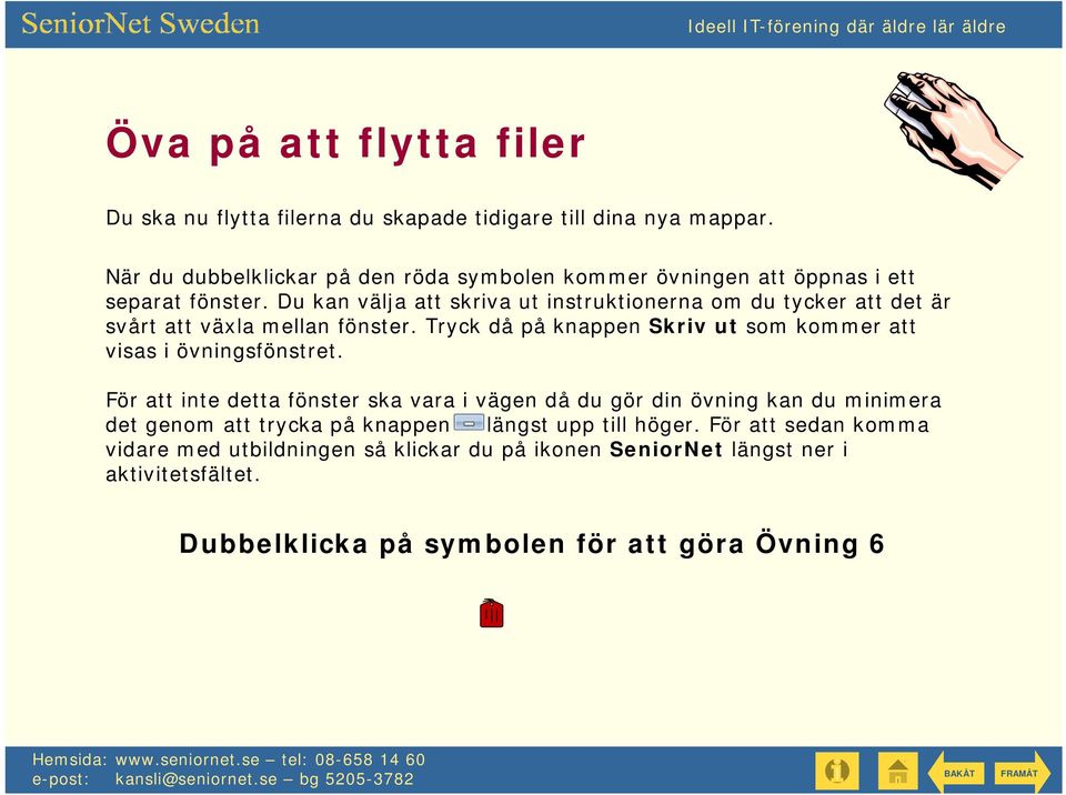 Du kan välja att skriva ut instruktionerna om du tycker att det är svårt att växla mellan fönster.