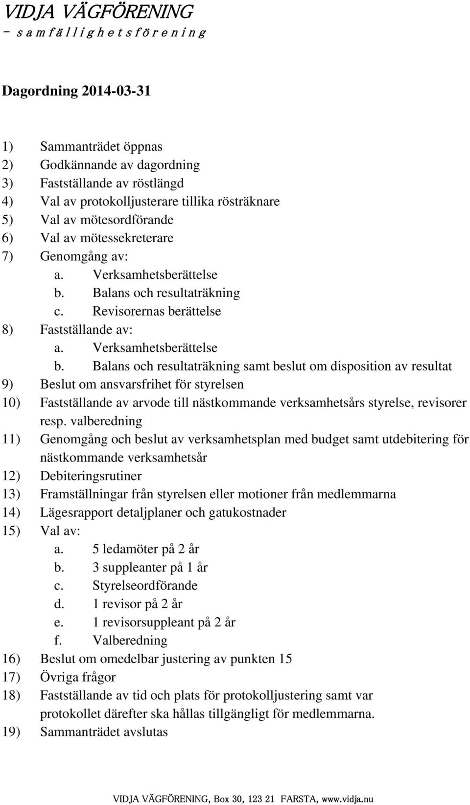 Verksamhetsberättelse b.