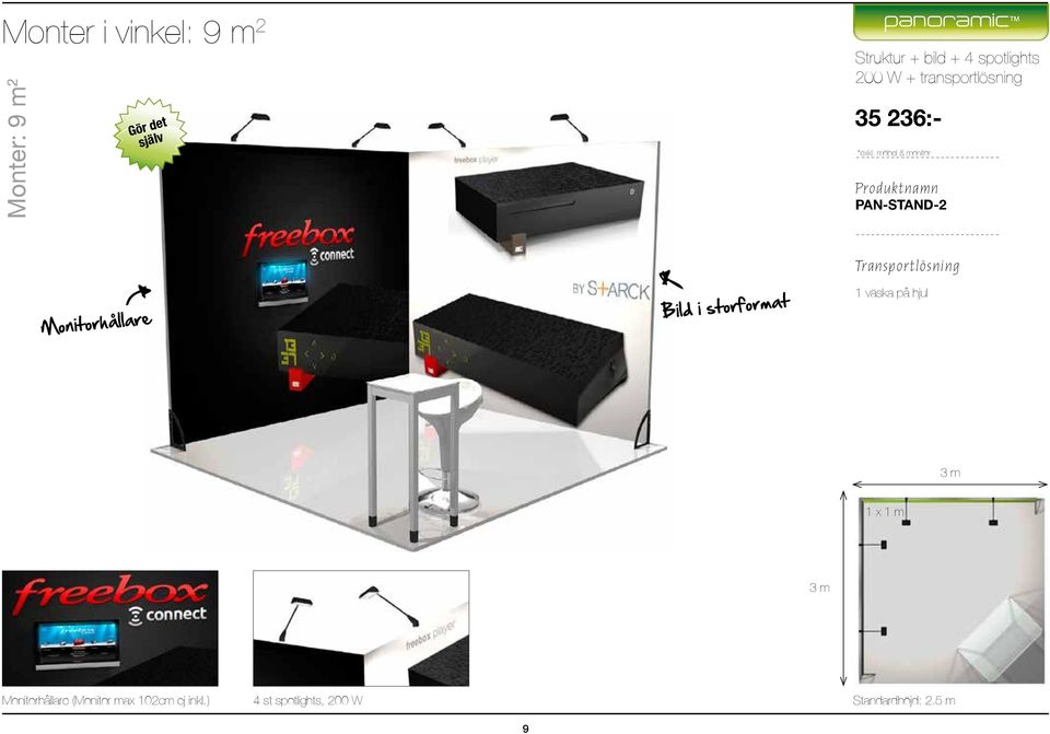 möbel & monitor PAN-STAND-2 Monitorhållare Bild i storformat 1