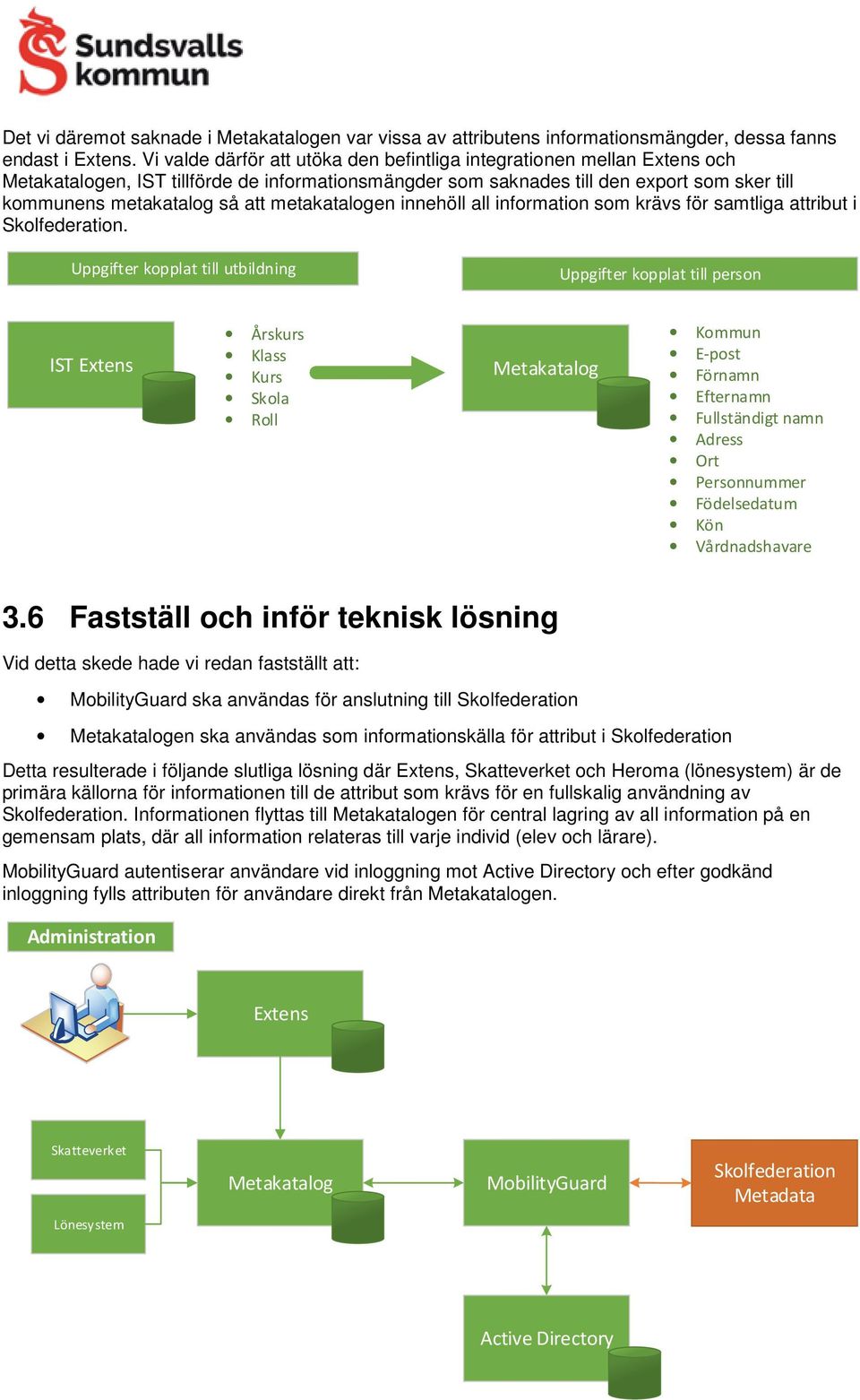 metakatalogen innehöll all information som krävs för samtliga attribut i.