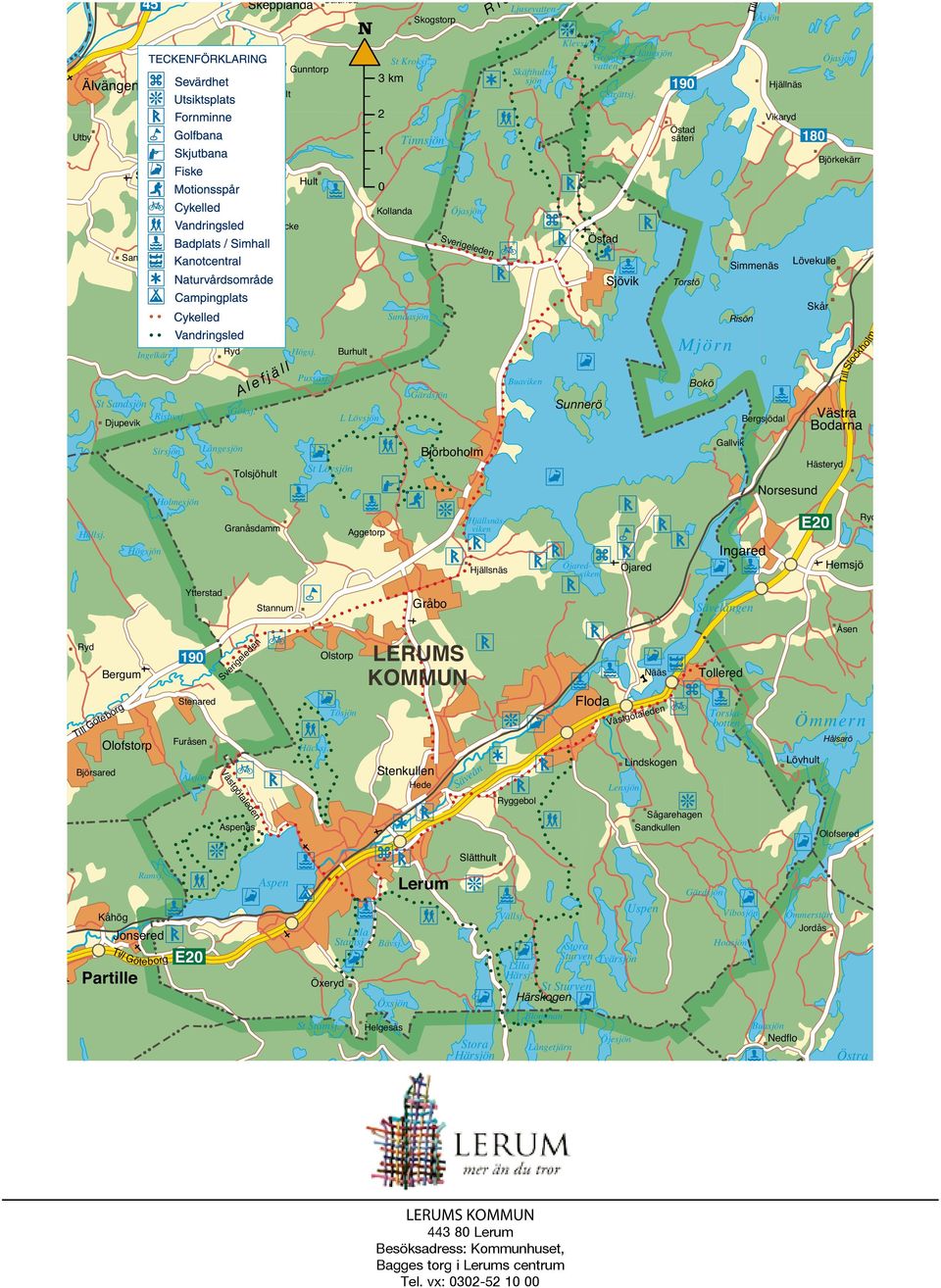 Jättesjön 90 Hjällnäs Öjasjön Utby Starrkärr Krokstorp Kilanda Hult 0 Tinnsjön Östad säteri Vikaryd 80 Björkekärr Ölanda Bräcke Kollanda Öjasjön Sverigeleden Östad Sannum Sjövik Torstö Simmenäs