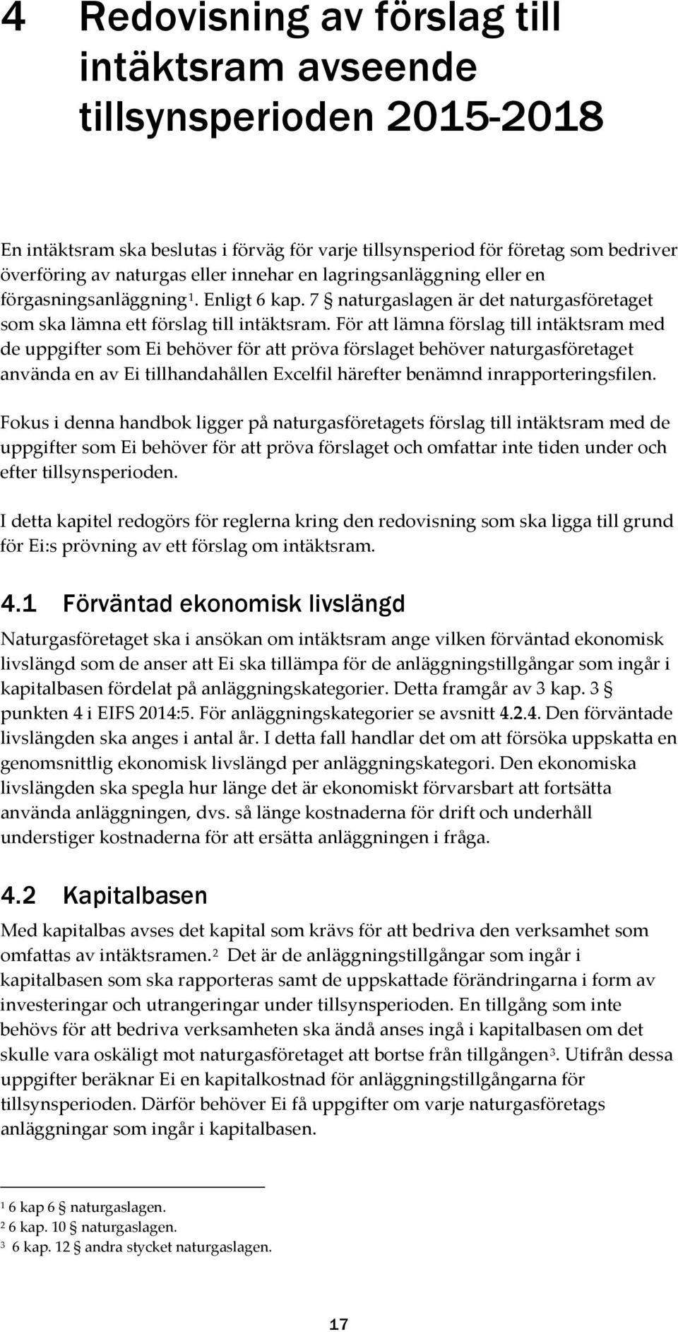 För att lämna förslag till intäktsram med de uppgifter som Ei behöver för att pröva förslaget behöver naturgasföretaget använda en av Ei tillhandahållen Excelfil härefter benämnd inrapporteringsfilen.