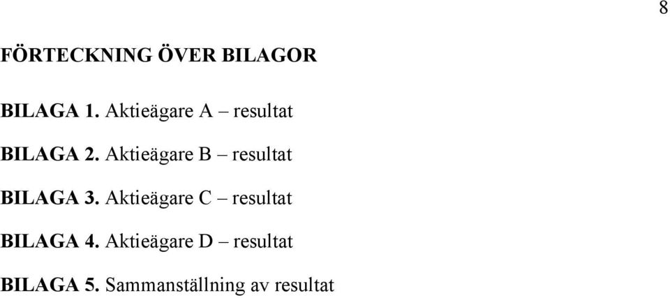 Aktieägare B resultat BILAGA 3.