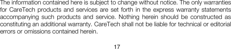 statements accompanying such products and service.