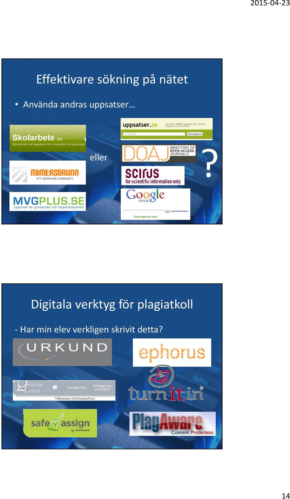 Digitala verktyg för plagiatkoll