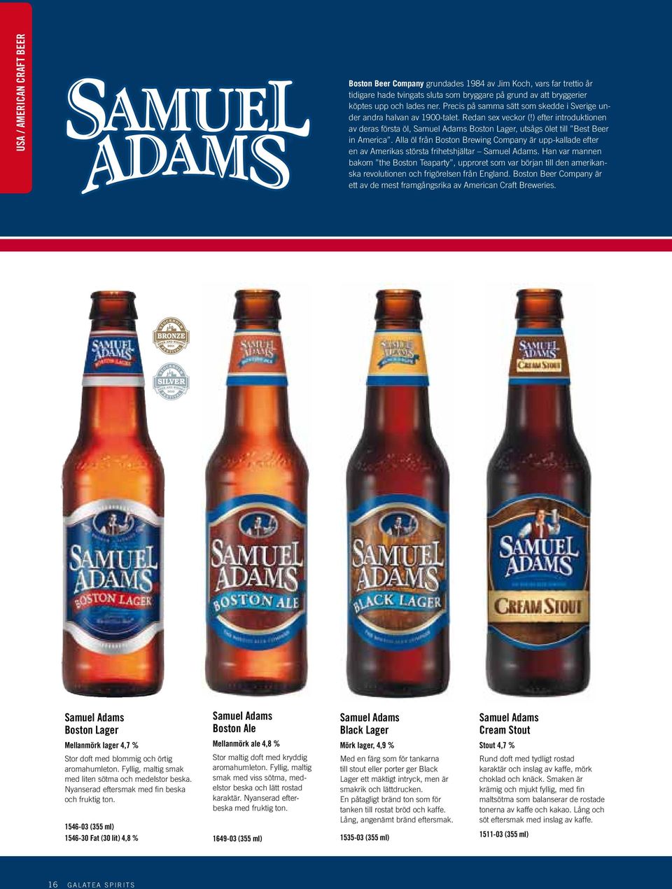 ) efter introduktionen av deras första öl, Samuel Adams Boston Lager, utsågs ölet till Best Beer in America.