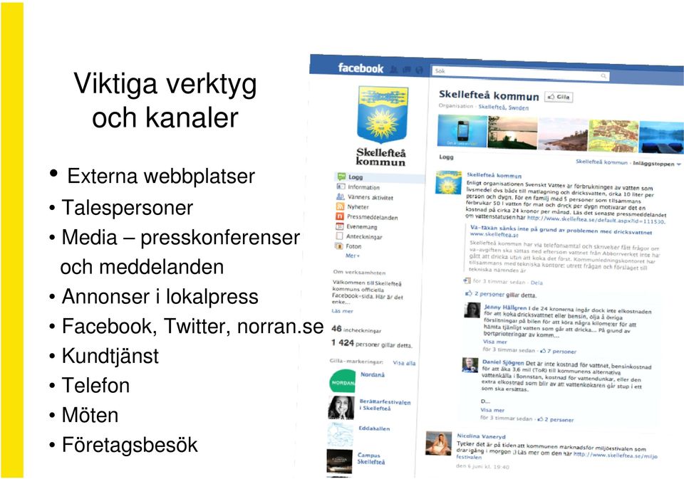 meddelanden Annonser i lokalpress Facebook,