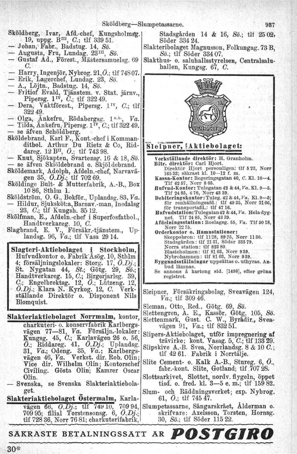 saluhallsstyrelsea, Centralsalu- C... hallen, Kungsg. 67, C.. - Harry, Ingenjör, Nybrog. 21,0.; tu 74807. "..:.-' Erik, 'Lagerchef, Lundag. 23, Sii.. I' - A'., Löjtn., Badstug. 14, Sö. '- FTpit.