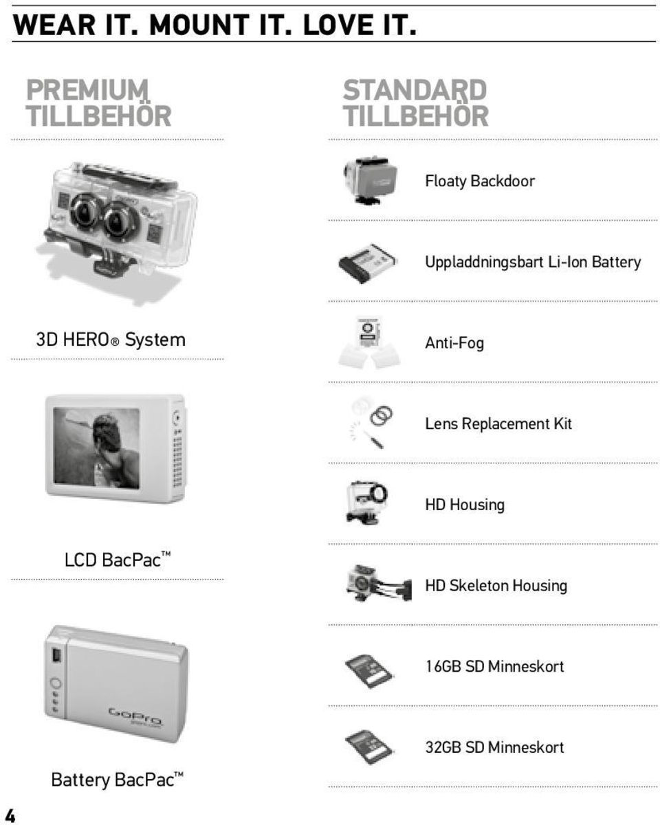 Uppladdningsbart Li-Ion Battery 3D HERO System Anti-Fog Lens