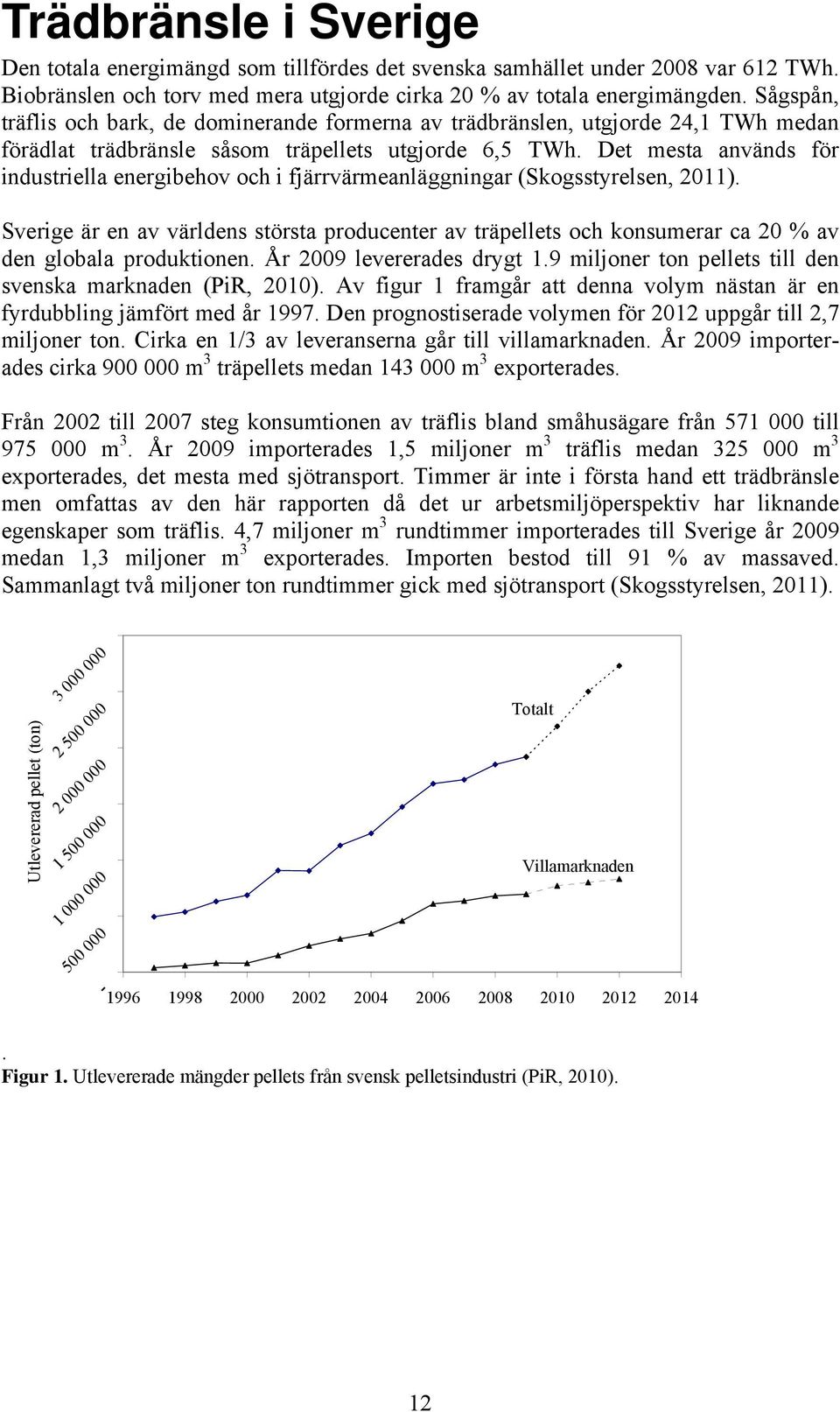Det mesta används för industriella energibehov och i fjärrvärmeanläggningar (Skogsstyrelsen, 2011).