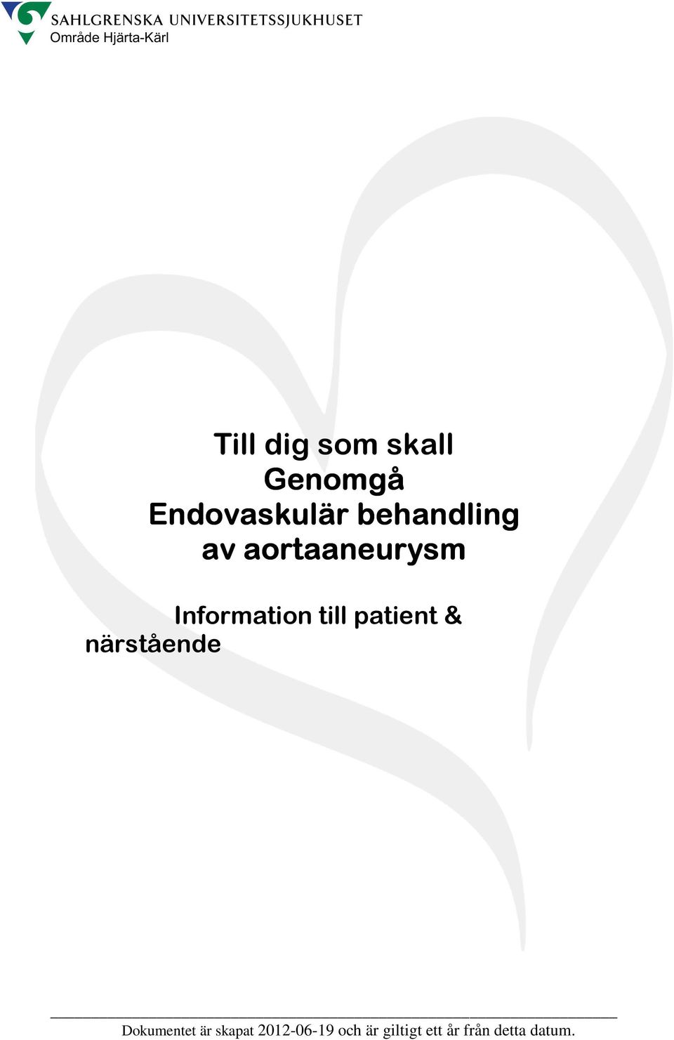 patient & närstående Dokumentet är skapat