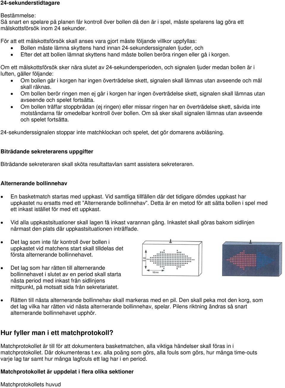 måste bollen beröra ringen eller gå i korgen.