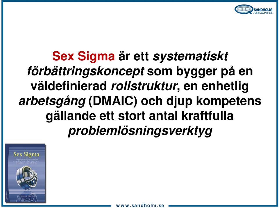 arbetsgång (DMAIC) och djup kompetens gällande ett