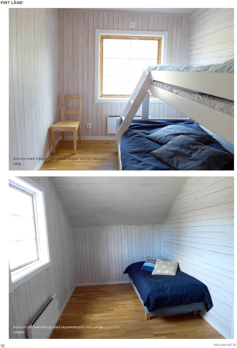 väggar och en våningssäng.