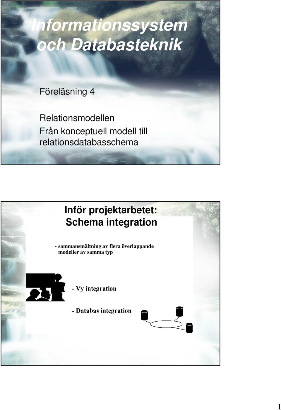 relationsdatabasschema Inför projektarbetet: -