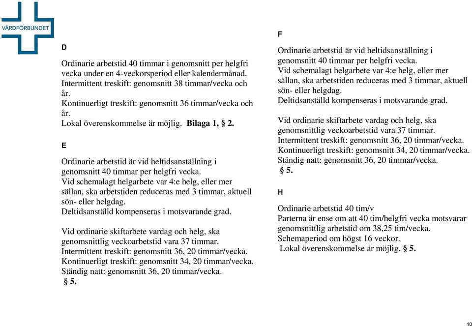 Vid schemalagt helgarbete var 4:e helg, eller mer sällan, ska arbetstiden reduceras med 3 timmar, aktuell sön- eller helgdag. eltidsanställd kompenseras i motsvarande grad.