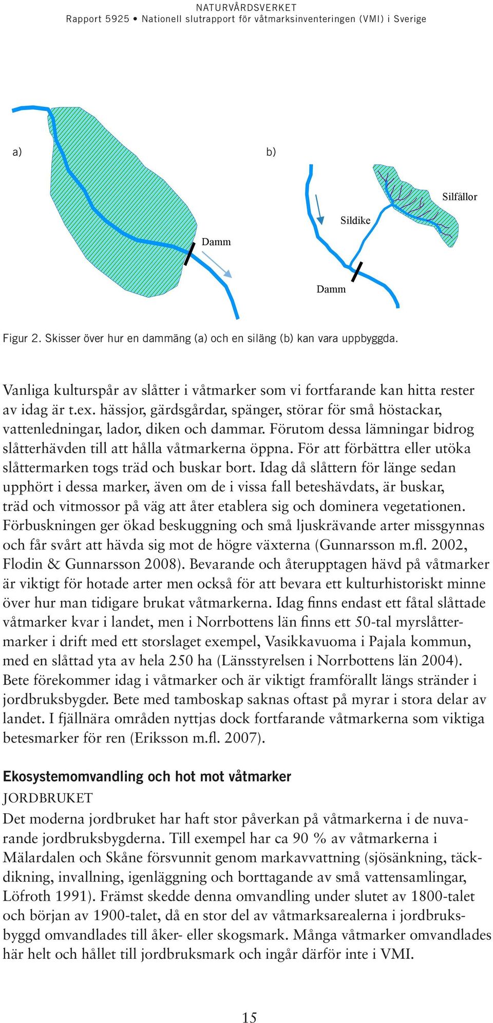 Förutom dessa lämningar bidrog slåtter hävden till att hålla våtmarkerna öppna. För att förbättra eller utöka slåttermarken togs träd och buskar bort.