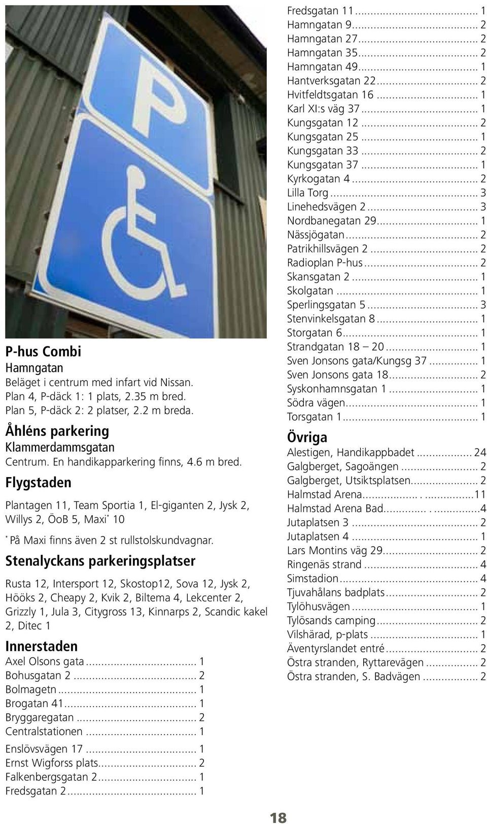 Stenalyckans parkeringsplatser Rusta 12, Intersport 12, Skostop12, Sova 12, Jysk 2, Hööks 2, Cheapy 2, Kvik 2, Biltema 4, Lekcenter 2, Grizzly 1, Jula 3, Citygross 13, Kinnarps 2, Scandic kakel 2,