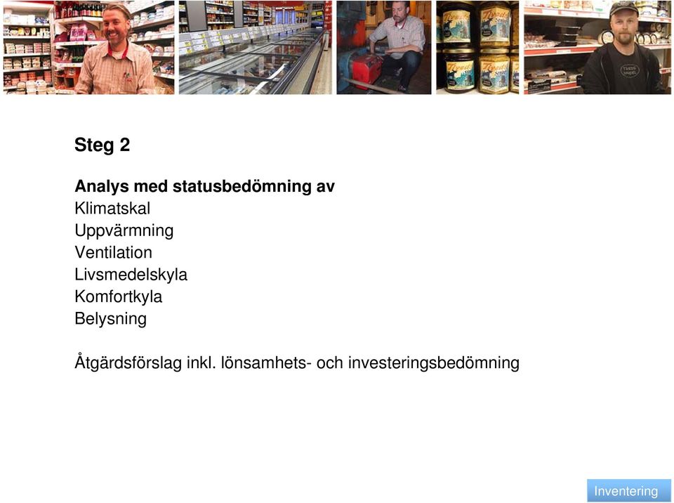 Livsmedelskyla Komfortkyla Belysning
