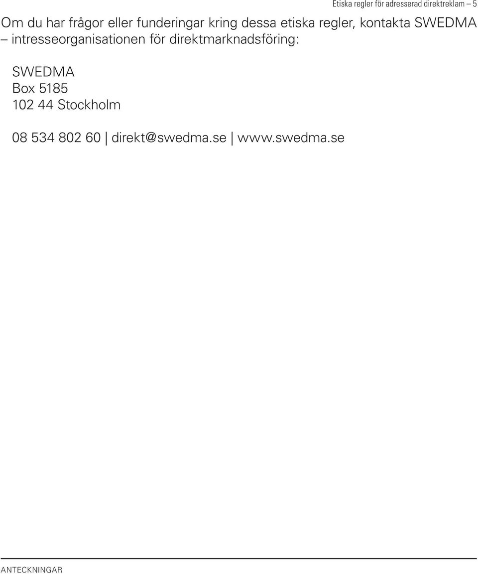intresseorganisationen för direktmarknadsföring: SWEDMA Box