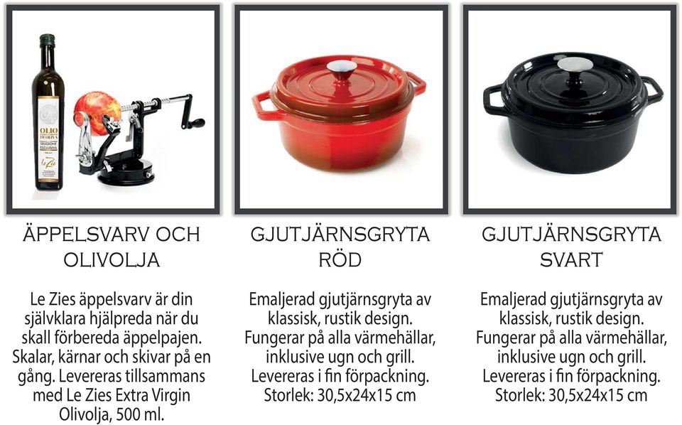 gjutjärnsgryta röd Emaljerad gjutjärnsgryta av klassisk, rustik design. Fungerar på alla värmehällar, inklusive ugn och grill.