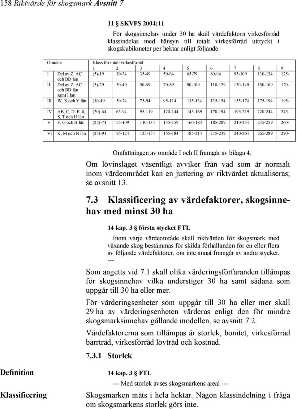 Område Klass för totalt virkesförråd 1 2 3 4 5 6 7 8 9 I Del av Z, AC (5)-19 20-34 35-49 50-64 65-79 80-94 95-109 110-124 125- och BD län II Del av Z, AC (5)-29 30-49 50-69 70-89 90-109 110-129