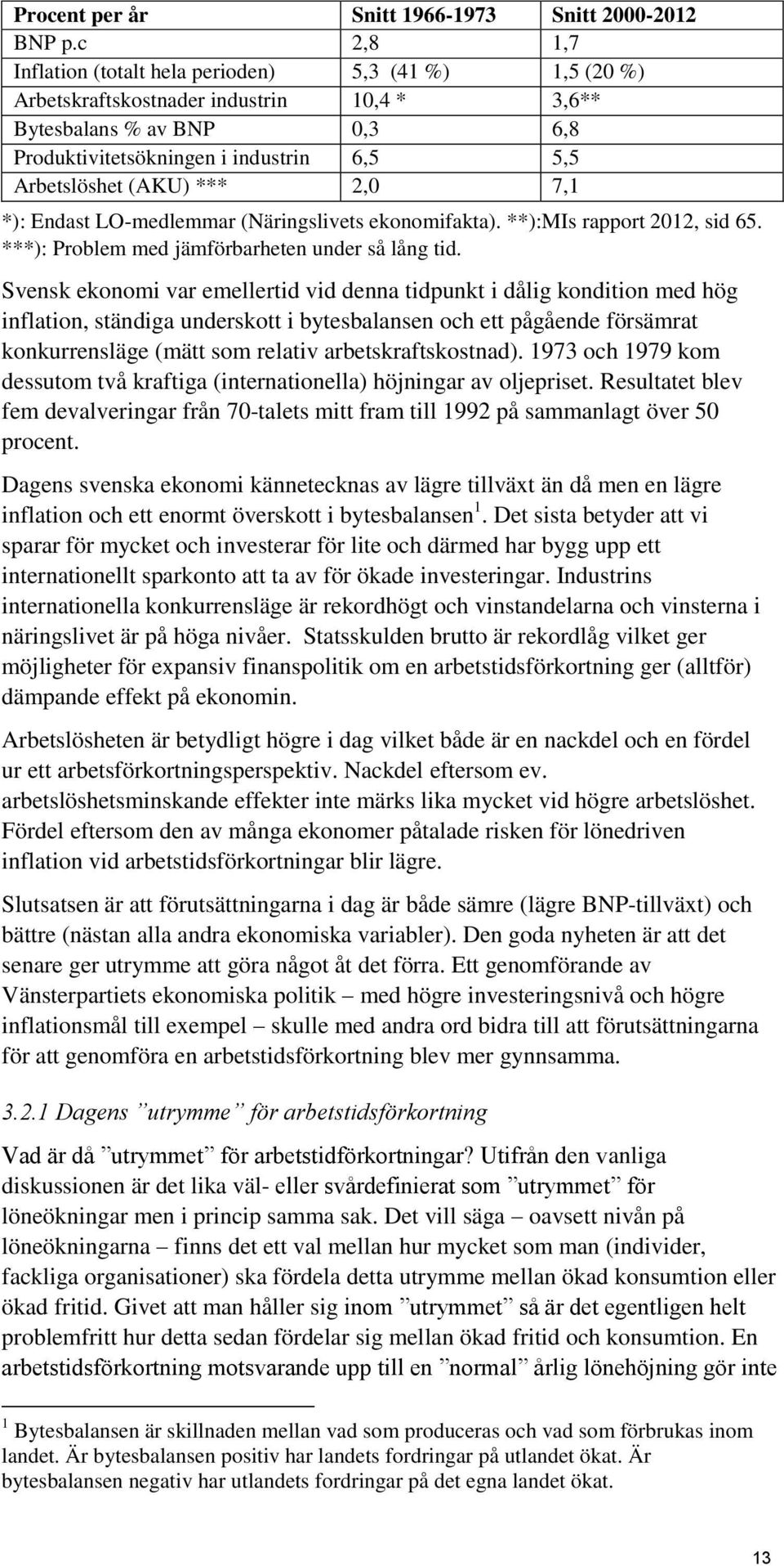 (AKU) *** 2,0 7,1 *): Endast LO-medlemmar (Näringslivets ekonomifakta). **):MIs rapport 2012, sid 65. ***): Problem med jämförbarheten under så lång tid.