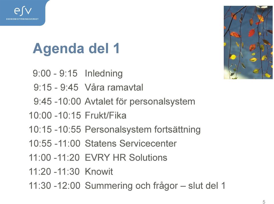 Personalsystem fortsättning 10:55-11:00 Statens Servicecenter