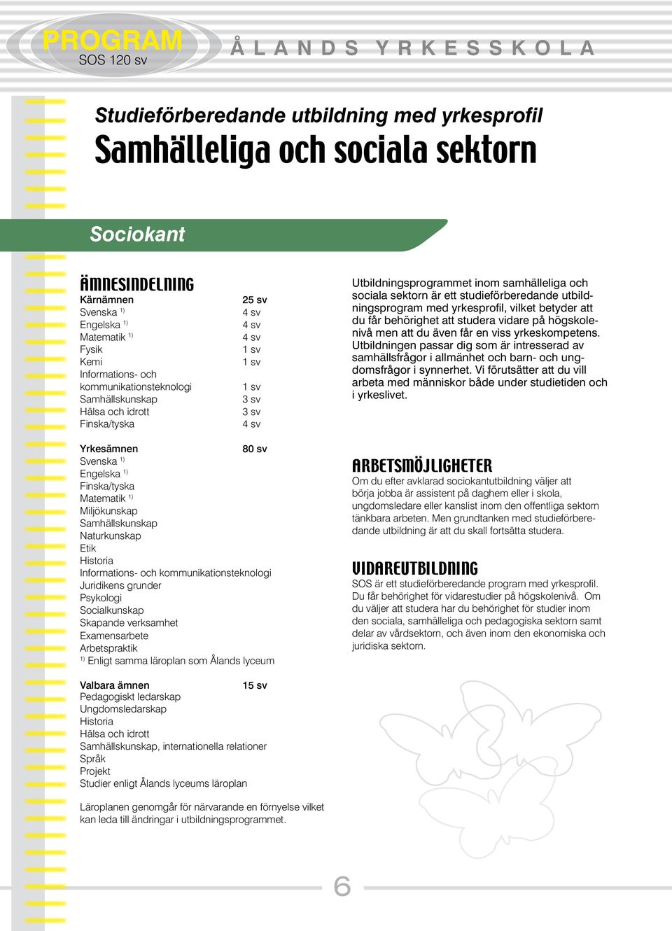 utbildningsprogram med yrkesprofil, vilket betyder att du får behörighet att studera vidare på högskolenivå men att du även får en viss yrkeskompetens.