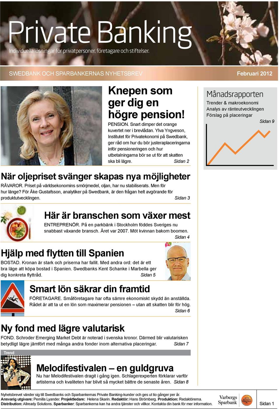 Sidan 2 Månadsrapporten Trender & makroekonomi Analys av ränteutvecklingen Förslag på placeringar Sidan 9 När oljepriset svänger skapas nya möjligheter RÅVAROR.