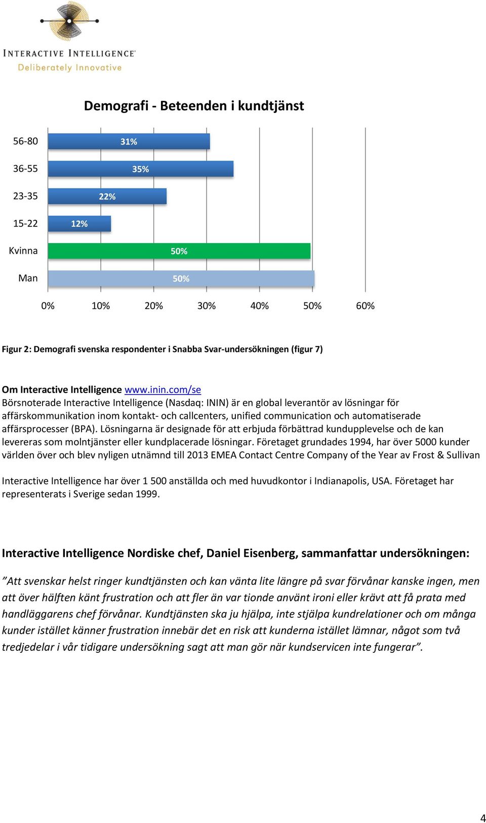 com/se Börsnoterade Interactive Intelligence (Nasdaq: ININ) är en global leverantör av lösningar för affärskommunikation inom kontakt- och callcenters, unified communication och automatiserade