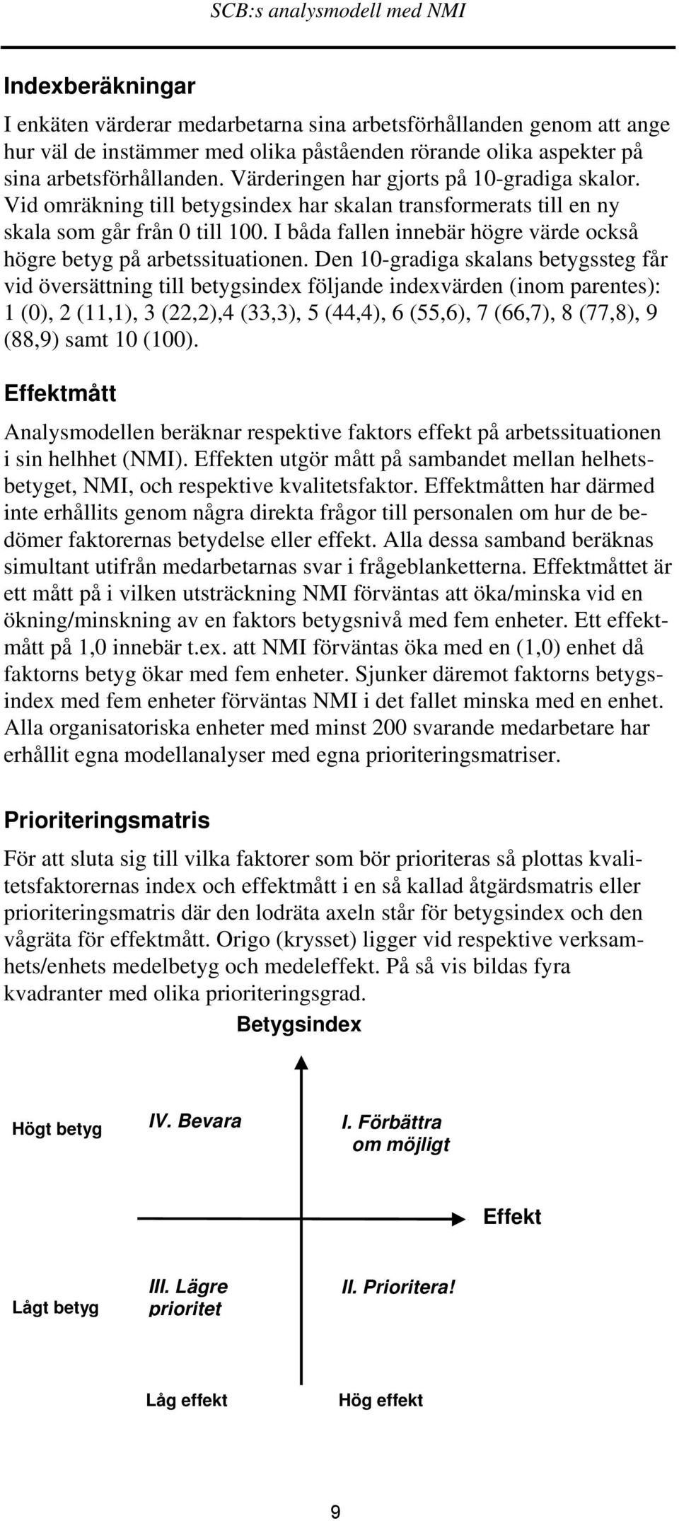 I båda fallen innebär högre värde också högre betyg på arbetssituationen.